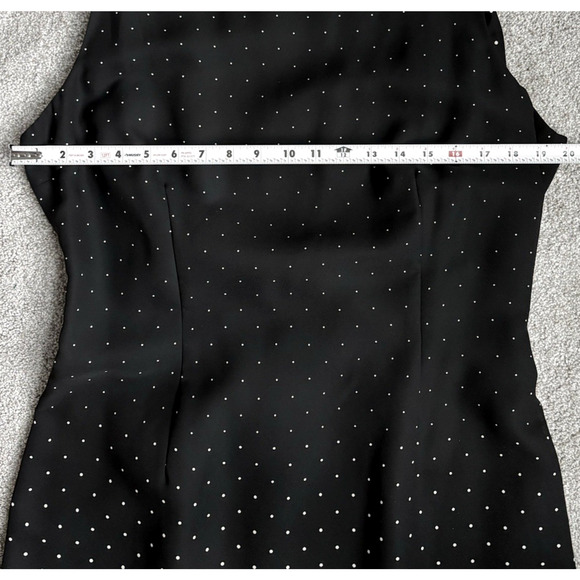 Maggy London Black Cream Polka Dot Gradient Maxi Dress Cut out Tie Back 14 - Picture 11 of 13